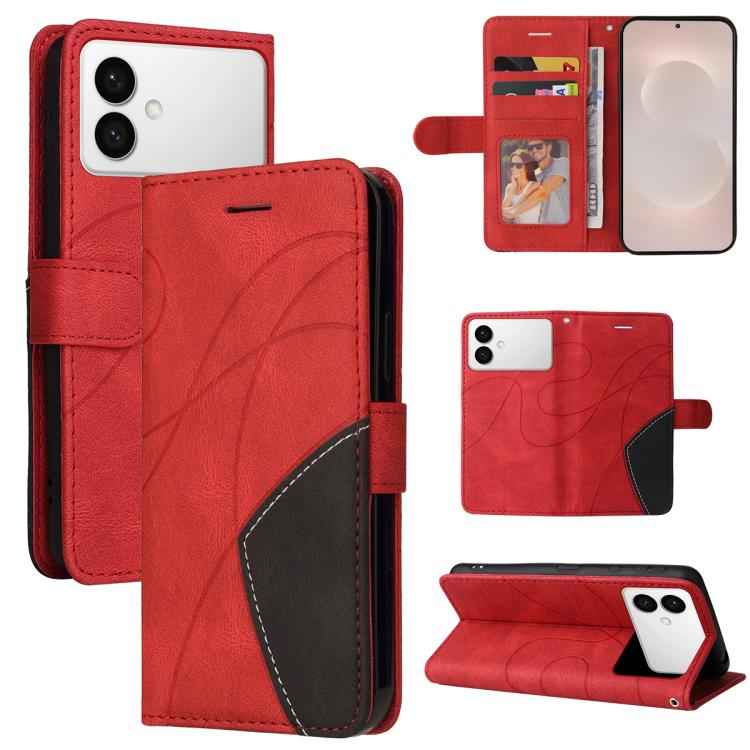 Dual-color Splicing Flip Leather Phone Case, For Samsung Galaxy S26+ 5G, For Samsung Galaxy S26 Edge 5G, For Samsung Galaxy S26 Ultra 5G, For Samsung Galaxy S26 5G, For Samsung Galaxy S25 FE 5G, For Samsung Galaxy S25 / S24 5G                          ...