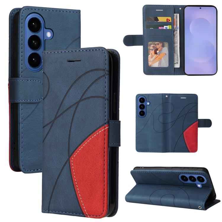 Dual-color Splicing Flip Leather Phone Case, For Samsung Galaxy S26+ 5G, For Samsung Galaxy S26 Edge 5G, For Samsung Galaxy S26 Ultra 5G, For Samsung Galaxy S26 5G, For Samsung Galaxy S25 FE 5G, For Samsung Galaxy S25 / S24 5G                          ...