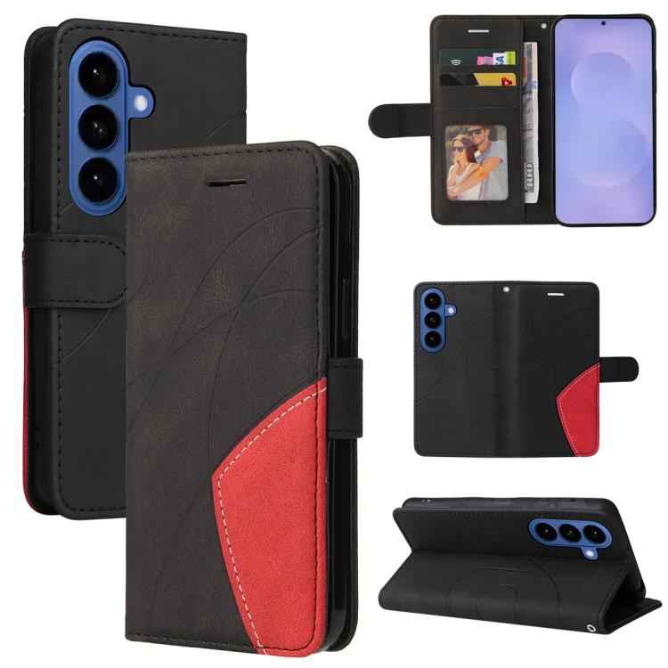 Dual-color Splicing Flip Leather Phone Case, For Samsung Galaxy S26+ 5G, For Samsung Galaxy S26 Edge 5G, For Samsung Galaxy S26 Ultra 5G, For Samsung Galaxy S26 5G, For Samsung Galaxy S25 FE 5G, For Samsung Galaxy S25 / S24 5G                          ...