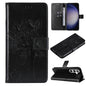 Tree & Cat Embossed Pattern Flip Leather Phone Case, For Galaxy S26 5G, For Galaxy S25 FE 5G, For Galaxy S25 / S24 5G, For Galaxy S25+ / S24+ 5G