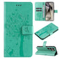 Tree & Cat Embossed Pattern Flip Leather Phone Case, For Galaxy S25 Ultra 5G