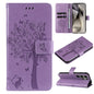 Tree & Cat Embossed Pattern Flip Leather Phone Case, For Galaxy S25 Ultra 5G