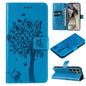 Tree & Cat Embossed Pattern Flip Leather Phone Case, For Galaxy S25 Ultra 5G