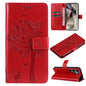 Tree & Cat Embossed Pattern Flip Leather Phone Case, For Galaxy S25 Ultra 5G