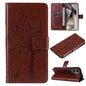 Tree & Cat Embossed Pattern Flip Leather Phone Case, For Galaxy S25 Ultra 5G
