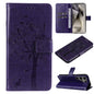 Tree & Cat Embossed Pattern Flip Leather Phone Case, For Galaxy S25 Ultra 5G