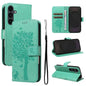 Tree & Cat Embossed Pattern Flip Leather Phone Case, For Galaxy S26 5G, For Galaxy S25 FE 5G, For Galaxy S25 / S24 5G, For Galaxy S25+ / S24+ 5G