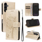 Tree & Cat Embossed Pattern Flip Leather Phone Case, For Galaxy S26 5G, For Galaxy S25 FE 5G, For Galaxy S25 / S24 5G, For Galaxy S25+ / S24+ 5G