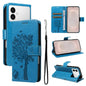 Tree & Cat Embossed Pattern Flip Leather Phone Case, For Galaxy S26 FE 5G, For Galaxy S26+ 5G, For Galaxy S26 Edge 5G, For Galaxy S26 Ultra 5G