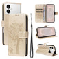Tree & Cat Embossed Pattern Flip Leather Phone Case, For Galaxy S26 FE 5G, For Galaxy S26+ 5G, For Galaxy S26 Edge 5G, For Galaxy S26 Ultra 5G