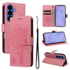 Tree & Cat Embossed Pattern Flip Leather Phone Case, For Galaxy S26 5G, For Galaxy S25 FE 5G, For Galaxy S25 / S24 5G, For Galaxy S25+ / S24+ 5G