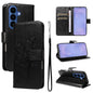 Tree & Cat Embossed Pattern Flip Leather Phone Case, For Galaxy S26 5G, For Galaxy S25 FE 5G, For Galaxy S25 / S24 5G, For Galaxy S25+ / S24+ 5G