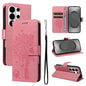 Tree & Cat Embossed Pattern Flip Leather Phone Case, For Galaxy S26 FE 5G, For Galaxy S26+ 5G, For Galaxy S26 Edge 5G, For Galaxy S26 Ultra 5G
