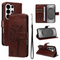 Tree & Cat Embossed Pattern Flip Leather Phone Case, For Galaxy S26 FE 5G, For Galaxy S26+ 5G, For Galaxy S26 Edge 5G, For Galaxy S26 Ultra 5G