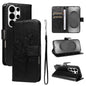 Tree & Cat Embossed Pattern Flip Leather Phone Case, For Galaxy S26 FE 5G, For Galaxy S26+ 5G, For Galaxy S26 Edge 5G, For Galaxy S26 Ultra 5G