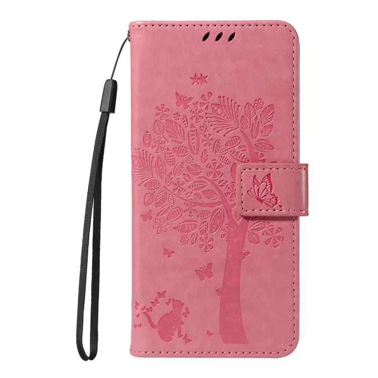 Tree & Cat Embossed Pattern Flip Leather Phone Case, For Samsung Galaxy S26+ 5G, For Samsung Galaxy S26 Edge 5G, For Samsung Galaxy S26 Ultra 5G, For Samsung Galaxy S26 5G