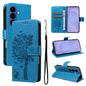 Tree & Cat Embossed Pattern Flip Leather Phone Case, For Galaxy S26 FE 5G, For Galaxy S26+ 5G, For Galaxy S26 Edge 5G, For Galaxy S26 Ultra 5G