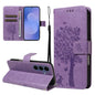 Tree & Cat Embossed Pattern Flip Leather Phone Case, For Galaxy S26 FE 5G, For Galaxy S26+ 5G, For Galaxy S26 Edge 5G, For Galaxy S26 Ultra 5G