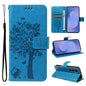 Tree & Cat Embossed Pattern Flip Leather Phone Case, For Galaxy S26 FE 5G, For Galaxy S26+ 5G, For Galaxy S26 Edge 5G, For Galaxy S26 Ultra 5G