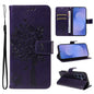 Tree & Cat Embossed Pattern Flip Leather Phone Case, For Galaxy S26 FE 5G, For Galaxy S26+ 5G, For Galaxy S26 Edge 5G, For Galaxy S26 Ultra 5G