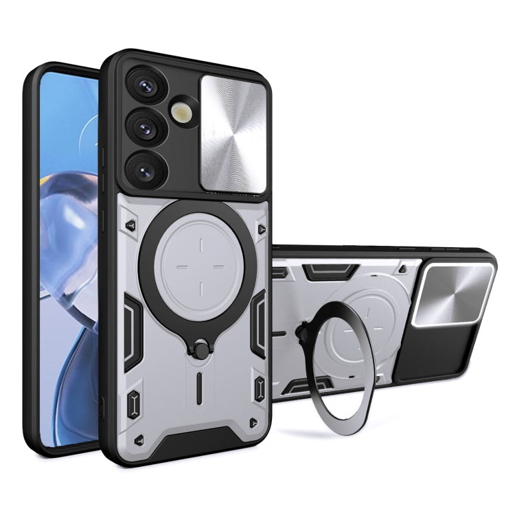 CD Texture Sliding Camshield Magnetic Holder Phone Case, For Samsung Galaxy S26 Ultra 5G, For Samsung Galaxy S25 Edge 5G, For Samsung Galaxy S25 5G, For Samsung Galaxy S25+ 5G, For Samsung Galaxy S25 Ultra 5G