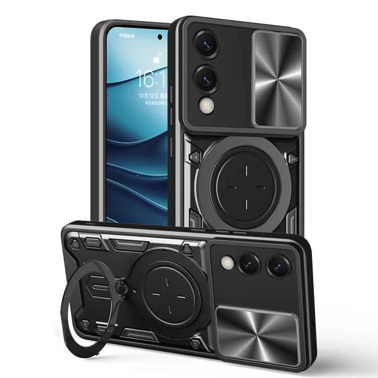 CD Texture Sliding Camshield Magnetic Holder Phone Case, For Samsung Galaxy S26 Ultra 5G, For Samsung Galaxy S25 Edge 5G, For Samsung Galaxy S25 5G, For Samsung Galaxy S25+ 5G, For Samsung Galaxy S25 Ultra 5G