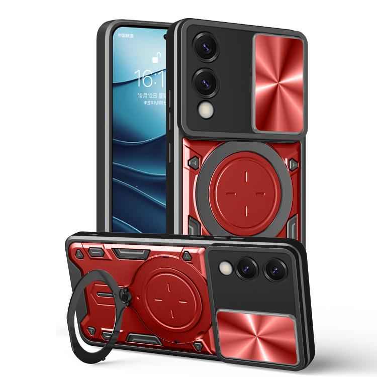 CD Texture Sliding Camshield Magnetic Holder Phone Case, For Samsung Galaxy S26 Ultra 5G, For Samsung Galaxy S25 Edge 5G, For Samsung Galaxy S25 5G, For Samsung Galaxy S25+ 5G, For Samsung Galaxy S25 Ultra 5G