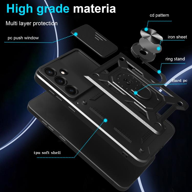 Sliding Camera Cover Design TPU+PC Phone Case, For Galaxy S26 FE / S25 FE 5G, For Samsung Galaxy S26+ 5G, For Samsung Galaxy S26 Ultra 5G, For Samsung Galaxy S26 5G, For Samsung Galaxy S25 Edge 5G, For Samsung Galaxy S25 5G