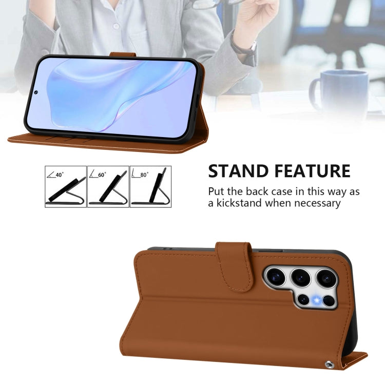 Skin Feel Solid Color Leather Phone Case with Lanyard, For Samsung Galaxy S25 Ultra 5G, For Samsung Galaxy S24 FE 5G