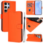 Skin Feel Solid Color Leather Phone Case with Lanyard, For Samsung Galaxy S25 Ultra 5G, For Samsung Galaxy S24 FE 5G