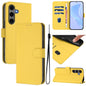 Skin Feel Solid Color Leather Phone Case with Lanyard, For Samsung Galaxy S25 5G, For Samsung Galaxy S25+ 5G