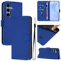 Skin Feel Solid Color Leather Phone Case with Lanyard, For Samsung Galaxy S25 5G, For Samsung Galaxy S25+ 5G