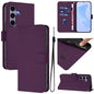 Skin Feel Solid Color Leather Phone Case with Lanyard, For Samsung Galaxy S25 5G, For Samsung Galaxy S25+ 5G