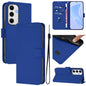 Skin Feel Solid Color Leather Phone Case with Lanyard, For Samsung Galaxy S25 Ultra 5G, For Samsung Galaxy S24 FE 5G