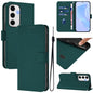 Skin Feel Solid Color Leather Phone Case with Lanyard, For Samsung Galaxy S25 Ultra 5G, For Samsung Galaxy S24 FE 5G