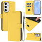 Skin Feel Solid Color Leather Phone Case with Lanyard, For Samsung Galaxy S25 Ultra 5G, For Samsung Galaxy S24 FE 5G