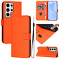 Skin Feel Solid Color Leather Phone Case with Lanyard, For Samsung Galaxy S24 Ultra 5G, For Samsung Galaxy S24+ 5G