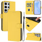 Skin Feel Solid Color Leather Phone Case with Lanyard, For Samsung Galaxy S24 Ultra 5G, For Samsung Galaxy S24+ 5G