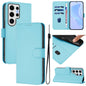 Skin Feel Solid Color Leather Phone Case with Lanyard, For Samsung Galaxy S24 Ultra 5G, For Samsung Galaxy S24+ 5G