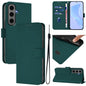 Skin Feel Solid Color Leather Phone Case with Lanyard, For Samsung Galaxy S24 Ultra 5G, For Samsung Galaxy S24+ 5G