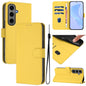 Skin Feel Solid Color Leather Phone Case with Lanyard, For Samsung Galaxy S24 Ultra 5G, For Samsung Galaxy S24+ 5G