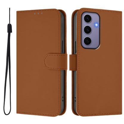 Skin Feel Solid Color Leather Phone Case with Lanyard, For Samsung Galaxy S24 5G, For Samsung Galaxy S23 FE 5G