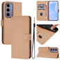 Skin Feel Solid Color Leather Phone Case with Lanyard, For Samsung Galaxy S24 5G, For Samsung Galaxy S23 FE 5G