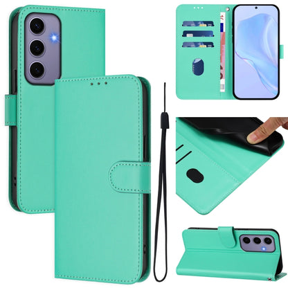 Skin Feel Solid Color Leather Phone Case with Lanyard, For Samsung Galaxy S24 5G, For Samsung Galaxy S23 FE 5G