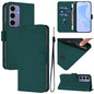 Skin Feel Solid Color Leather Phone Case with Lanyard, For Samsung Galaxy S24 5G, For Samsung Galaxy S23 FE 5G