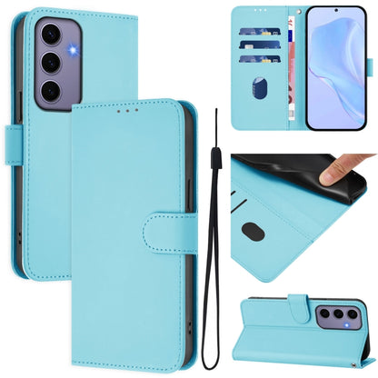 Skin Feel Solid Color Leather Phone Case with Lanyard, For Samsung Galaxy S24 5G, For Samsung Galaxy S23 FE 5G