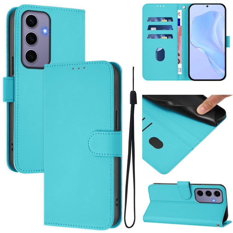 Skin Feel Solid Color Leather Phone Case with Lanyard, For Samsung Galaxy S24 5G, For Samsung Galaxy S23 FE 5G