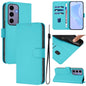Skin Feel Solid Color Leather Phone Case with Lanyard, For Samsung Galaxy S24 5G, For Samsung Galaxy S23 FE 5G
