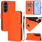 Skin Feel Solid Color Leather Phone Case with Lanyard, For Samsung Galaxy S24 5G, For Samsung Galaxy S23 FE 5G