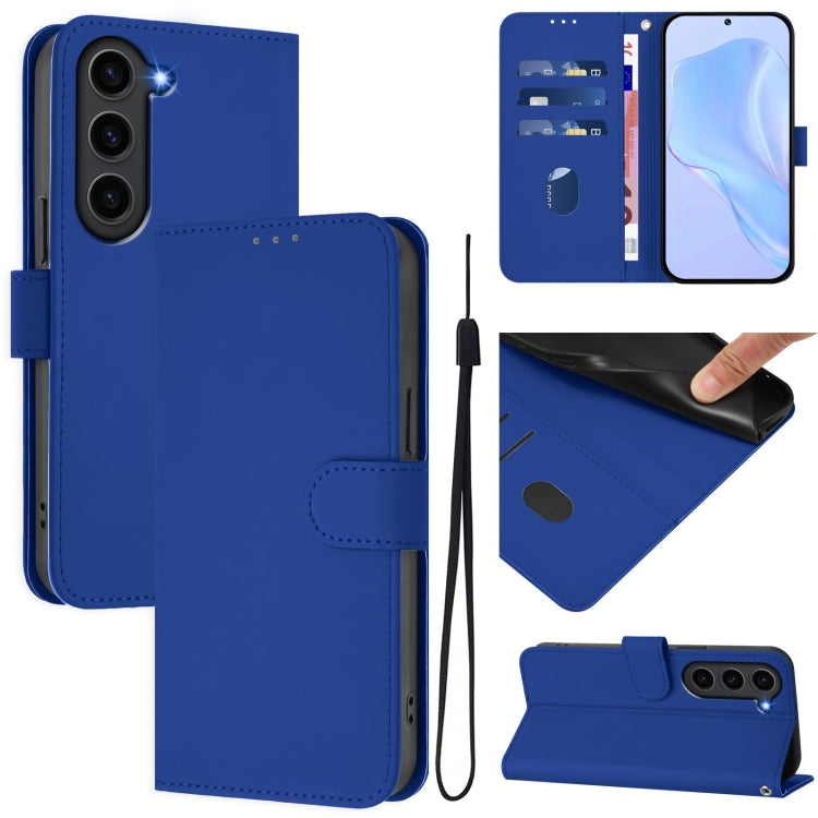 Skin Feel Solid Color Leather Phone Case with Lanyard, For Samsung Galaxy S24 5G, For Samsung Galaxy S23 FE 5G